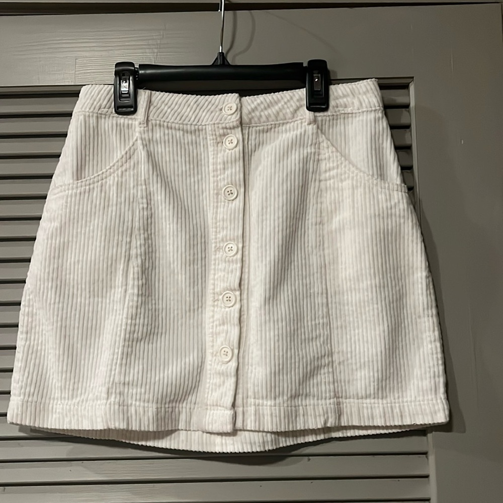 White Corduroy Skirt